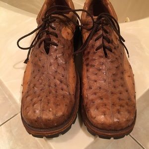 Max leather 2 toned brown  ostrich loafers